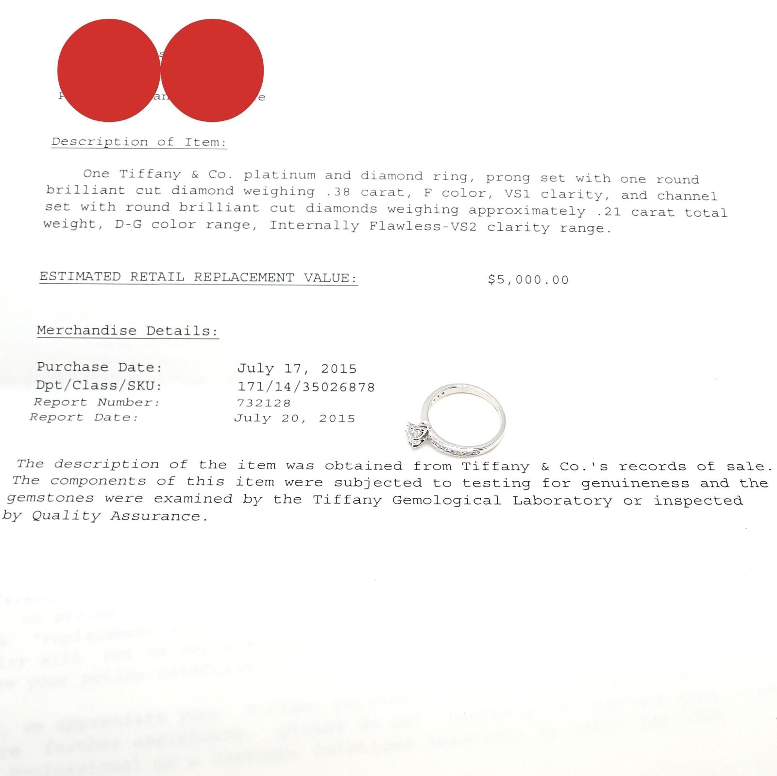 Authentic Tiffany & Co. Platinum 0.59ctw Diamond Engagement Ring sz 5.25 | Fortrove