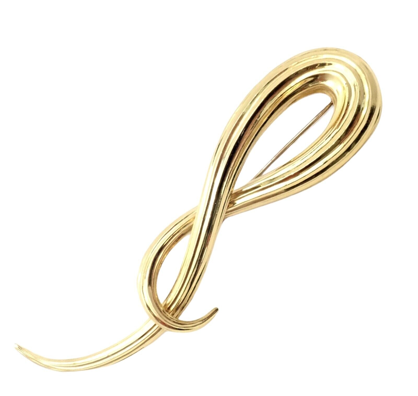 Rare! Authentic Henry Dunay 18k Yellow Gold Abstract Pin Brooch | Fortrove