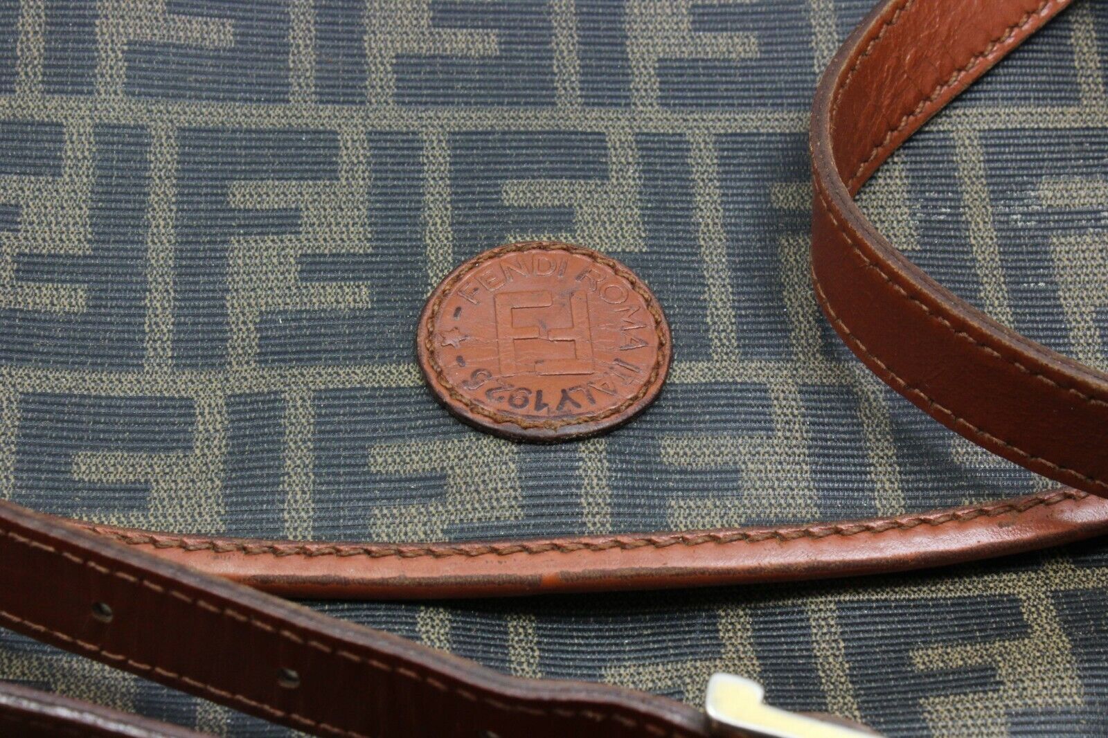 Authentic! Fendi Brown Logo Leather Flap Mama Zucca Handbag Purse | Fortrove