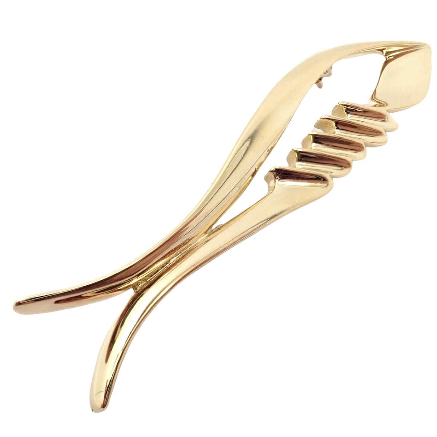 Rare! Authentic Vintage Tiffany & Co 18k Yellow Gold Picasso Fish Brooch Pin '83 | Fortrove
