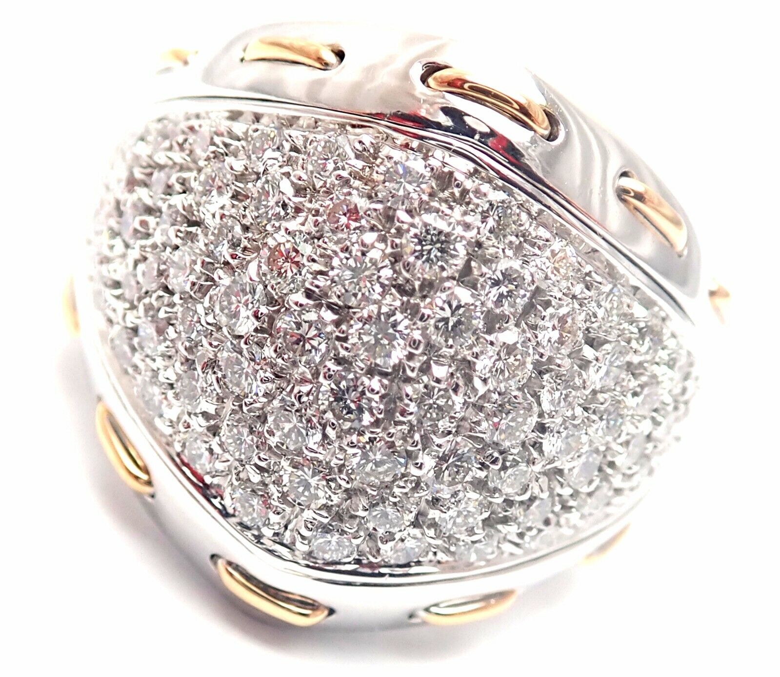 Authentic! Damiani 18k White Gold 1.36ct Diamond Cocktail Ring Retail $11,990 | Fortrove