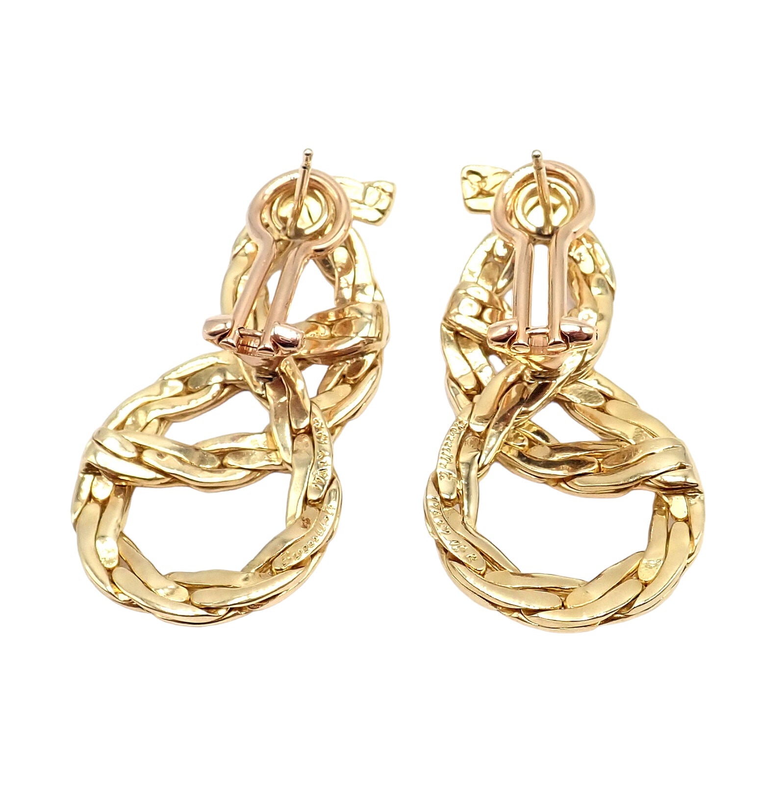 Authentic! Vintage Buccellati 18k Yellow Gold Knot Rope Coil Earrings | Fortrove