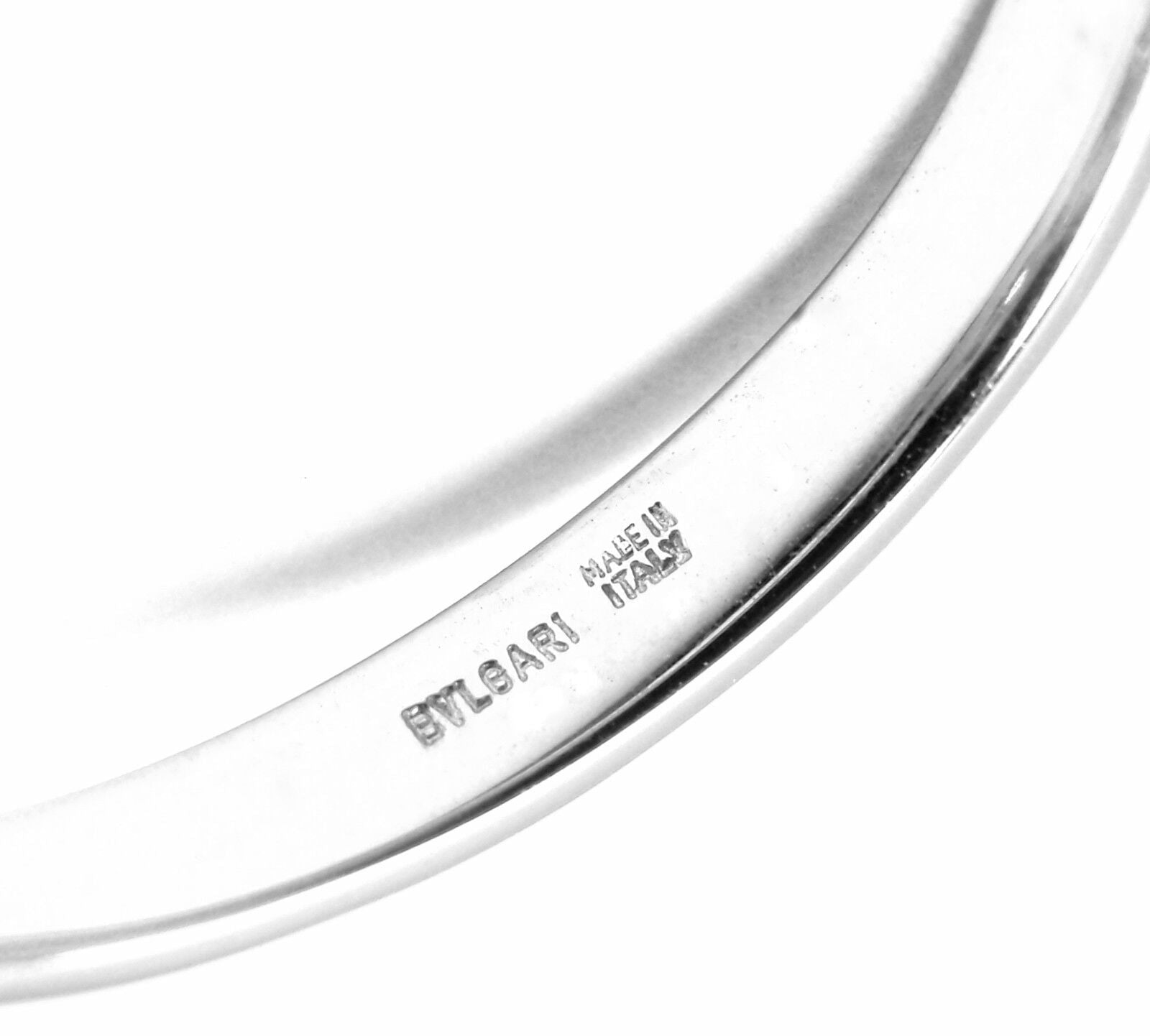 Authentic! Bvlgari Bulgari Flip 18k White Gold Diamond Band Ring | Fortrove