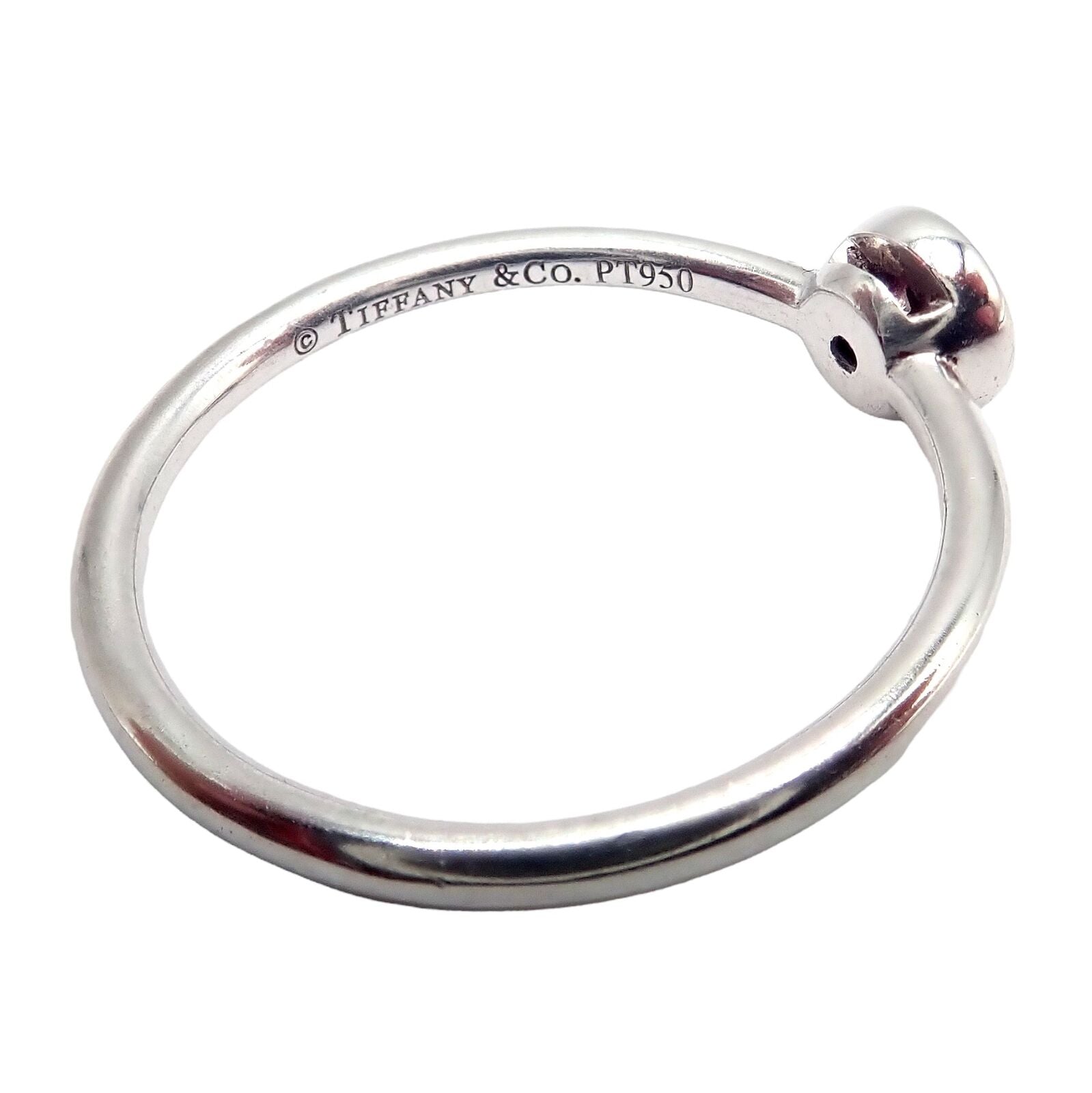 Tiffany & Co Platinum 0.12ct Diamond Engagement Stacking Ring sz 5.75 | Fortrove