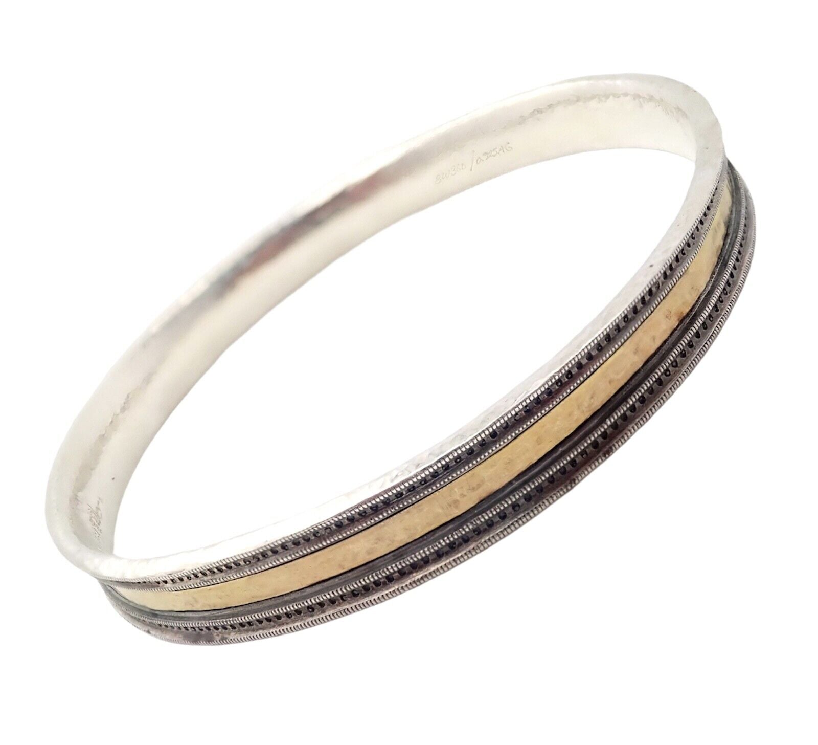 Authentic! Gurhan 24k Yellow Gold Sterling Silver Bangle Bracelet | Fortrove
