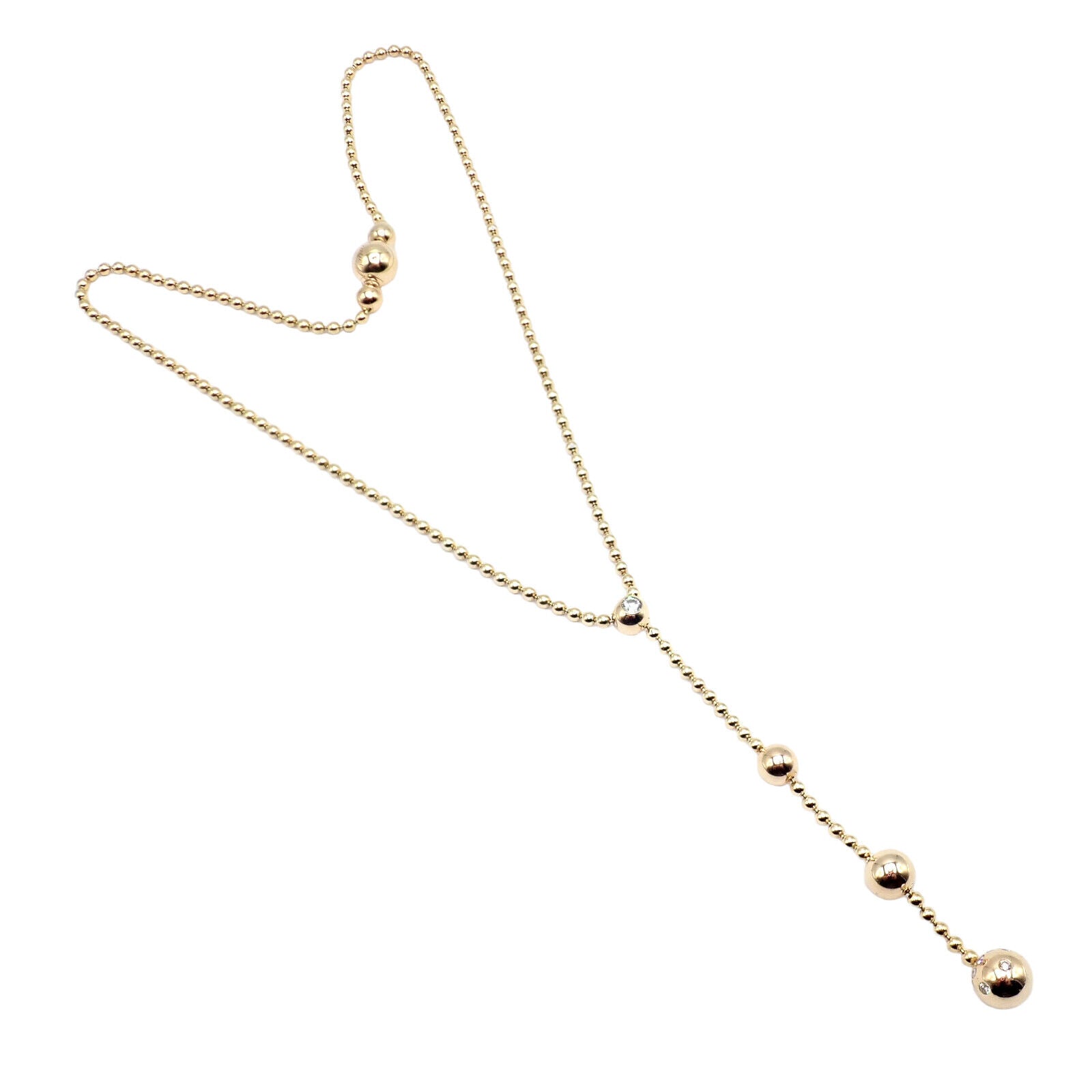 Authentic! Cartier Draperie de Decollate 18k Yellow Gold Diamond Necklace | Fortrove