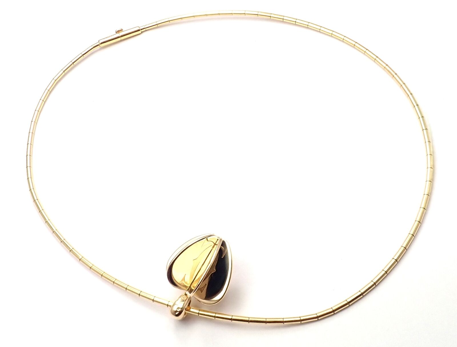 Authentic! Cartier 18k Yellow Gold Double C Apple Heart Pendant Chain Necklace | Fortrove