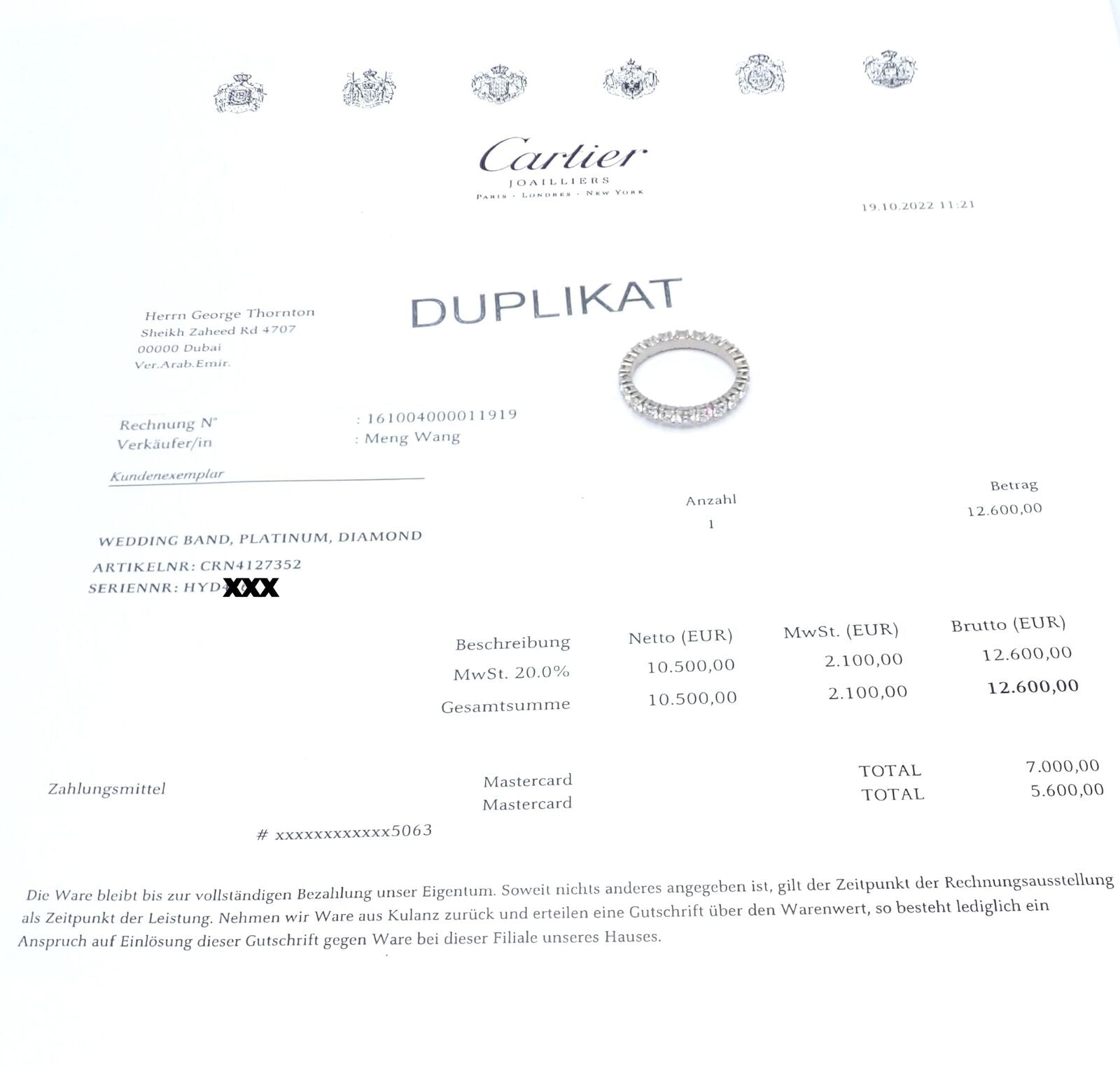 Authentic! Cartier Destinee Platinum Full Diamond Wedding Band Ring Size 6 Cert. | Fortrove