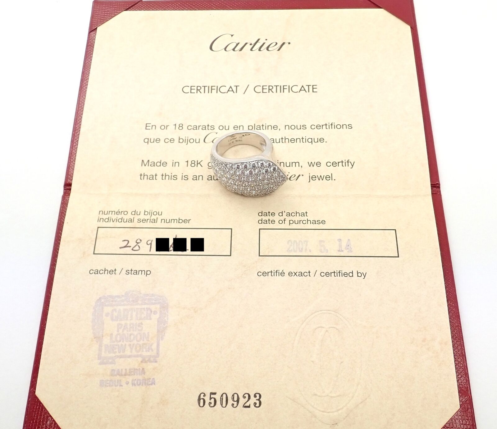 Cartier Jewelry & Watches:Fine Jewelry:Rings Rare! Authentic Cartier 18k White Gold Pave Diamond Large Ring