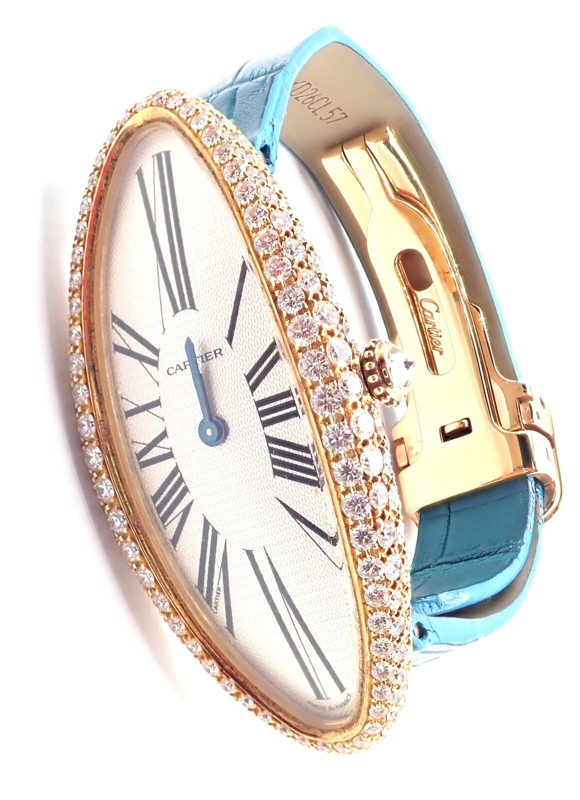Cartier Jewelry & Watches:Watches, Parts & Accessories:Watches:Wristwatches Authentic! Cartier Baignoire Allongée 18k Gold Diamond Mechanical Watch 2672