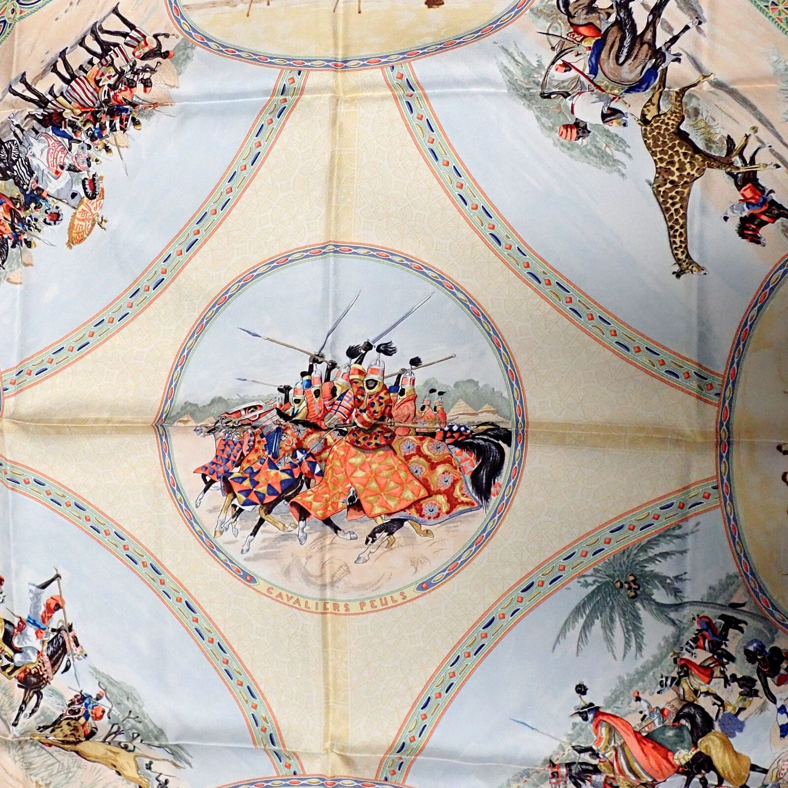 Authentic RARE! Hermes Carre Africa Tribe Vintage 90cm Silk Scarf | Fortrove