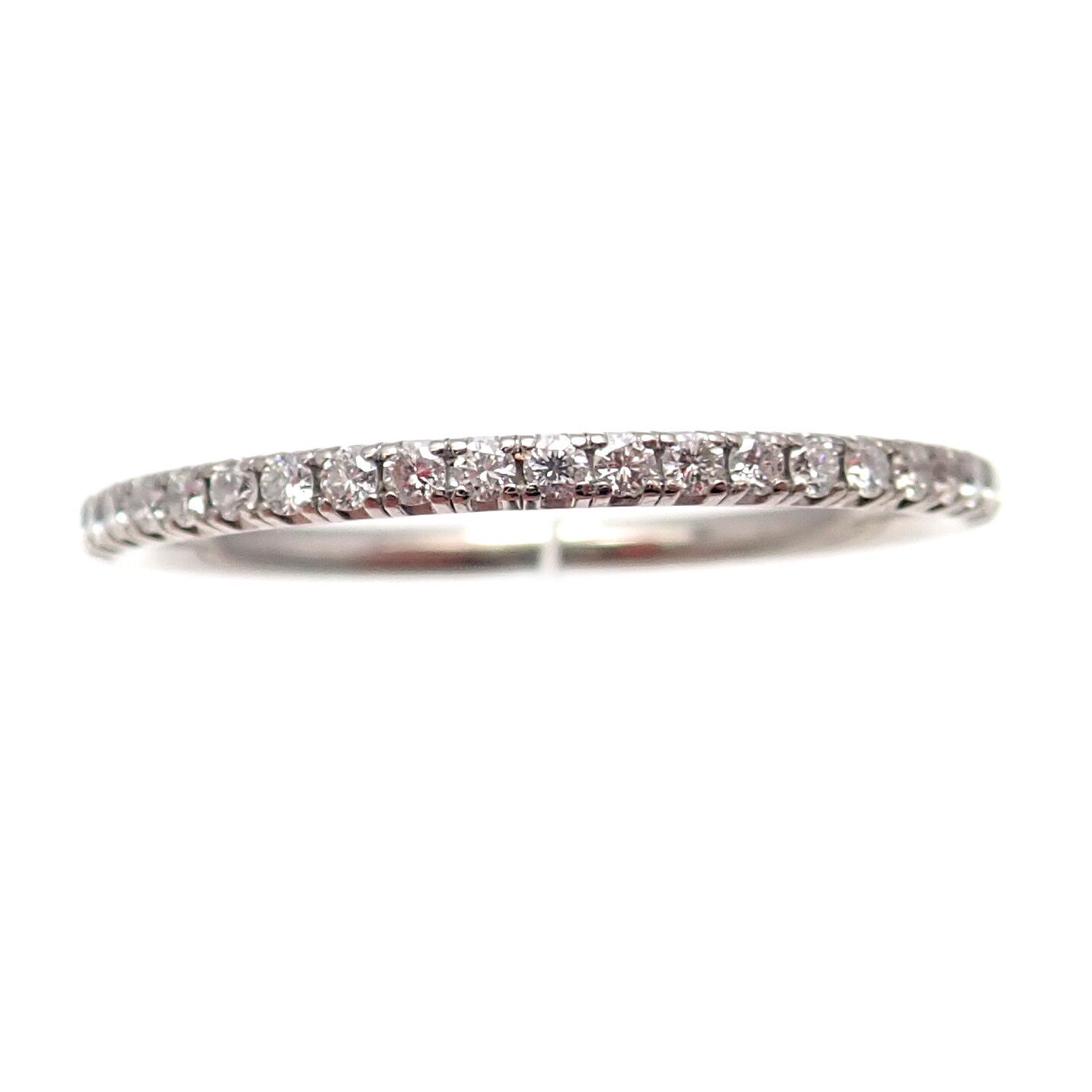 Authentic De Beers 18k White Gold 0.37ctw Diamond Aura Band Ring Sz 7.5 | Fortrove