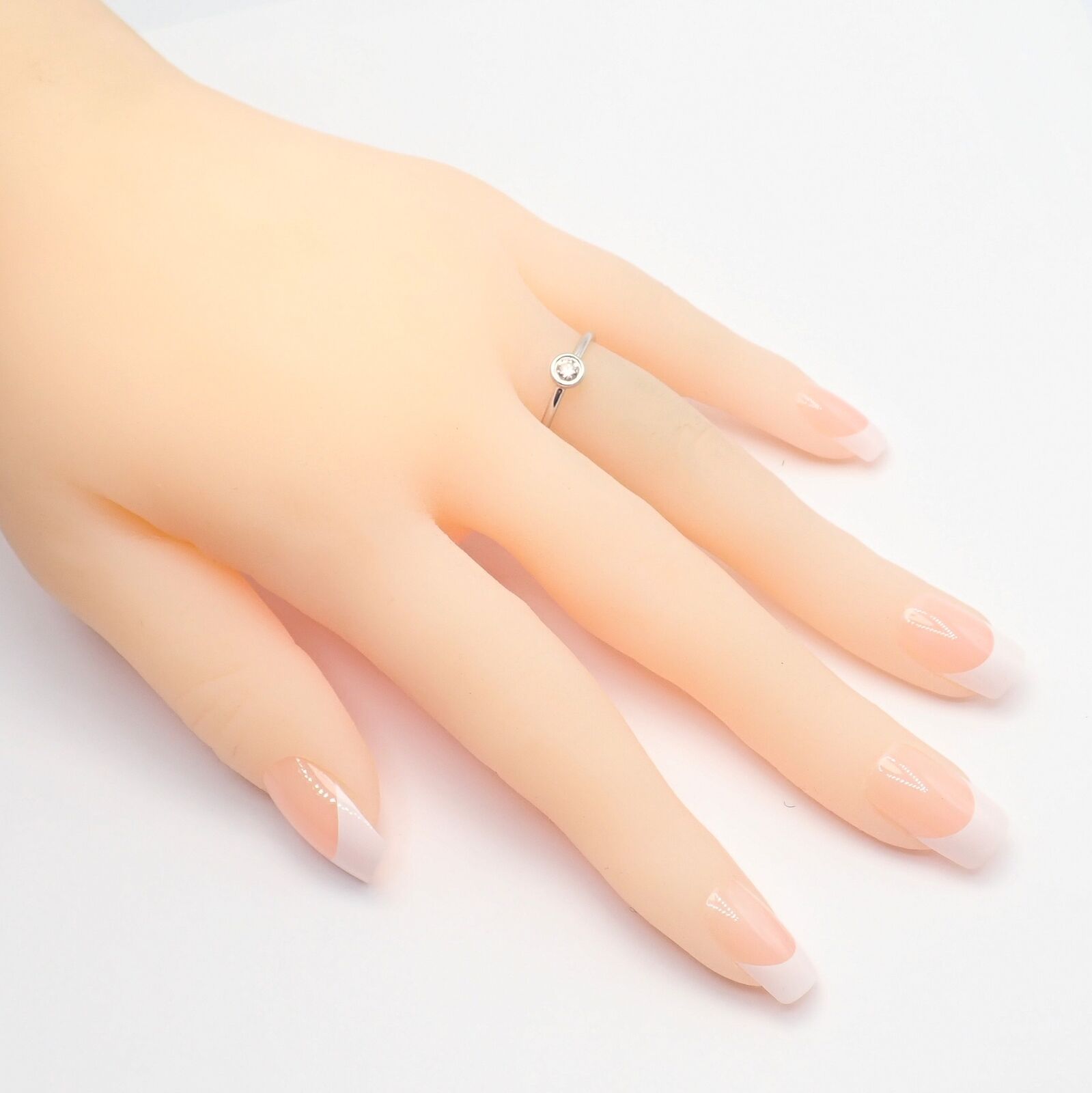 Tiffany & Co Platinum 0.12ct Diamond Engagement Stacking Ring sz 5.75 | Fortrove