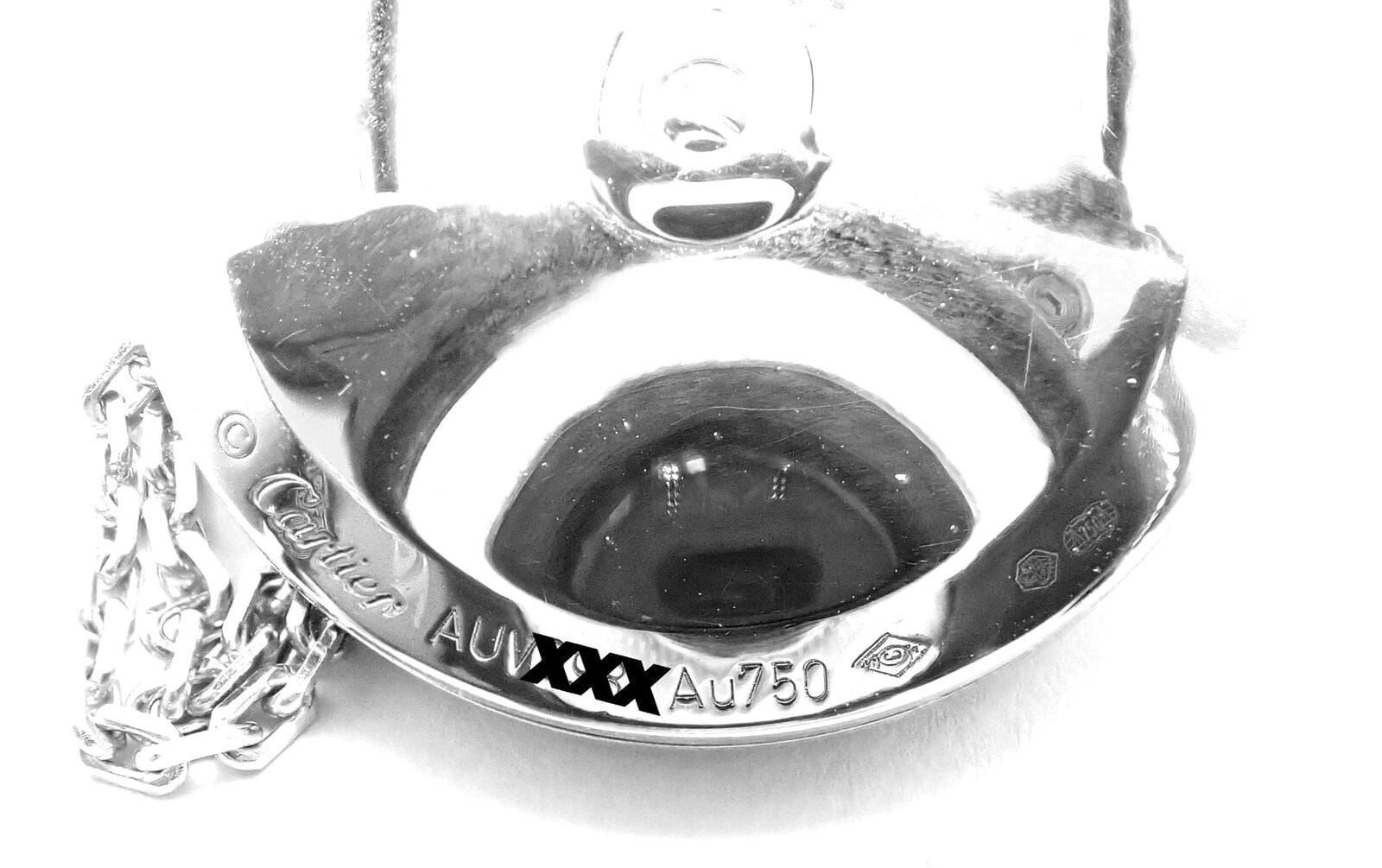 Authentic! Cartier Amulette 18k White Gold Diamond Ruby Large Pendant Necklace | Fortrove