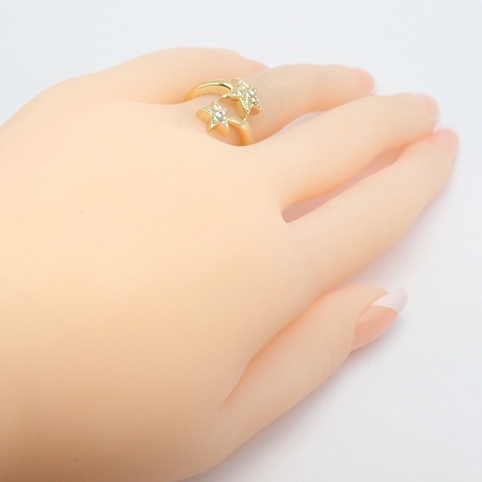 Chanel Comete 18k Yellow Gold Diamond Cocktail Stars Ring sz 6.5 | Fortrove