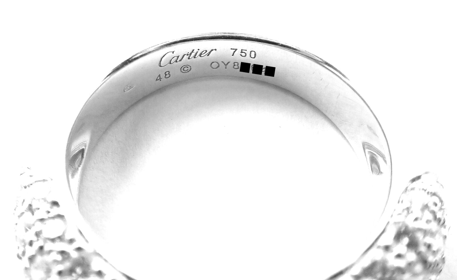 Authentic! Cartier Etincelle De Cartier 18k White Gold Diamond Band Ring | Fortrove
