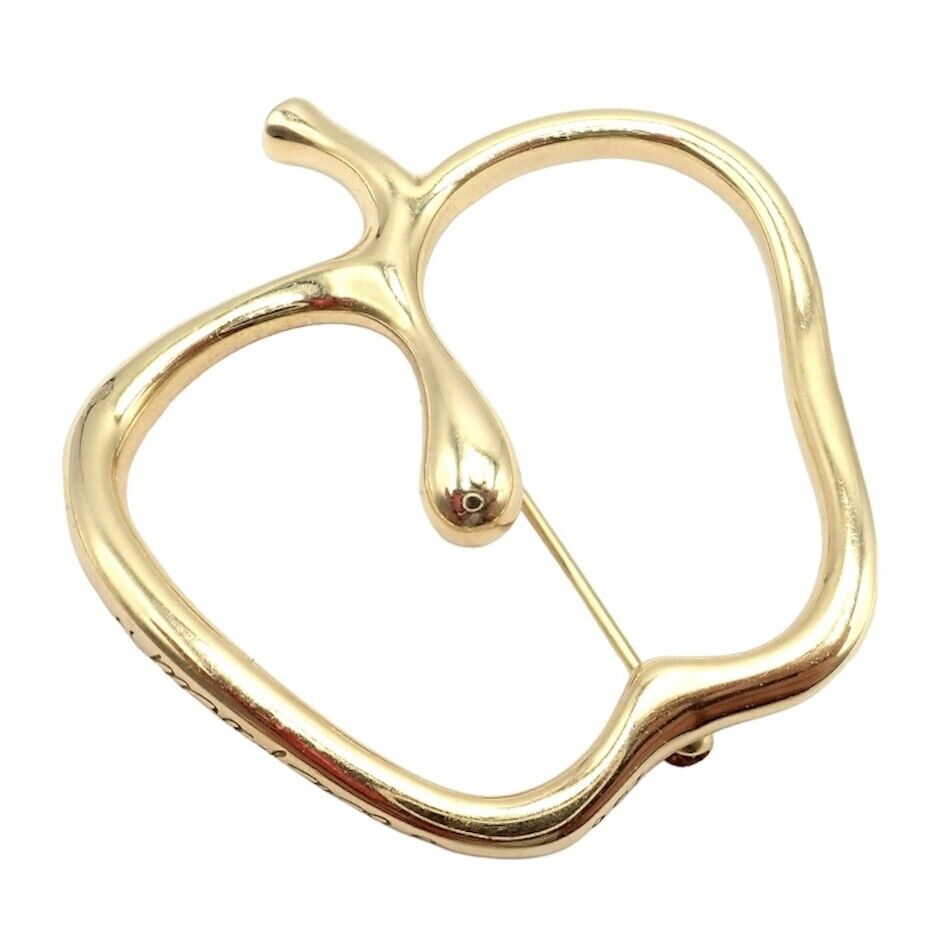 Authentic! Vintage Tiffany & Co Peretti 18k Yellow Gold Large Apple Pin Brooch | Fortrove