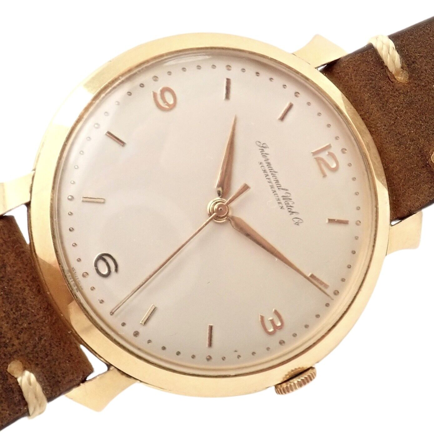 Authentic! IWC Schaffhausen International Watch Co 18k Yellow Gold Manual Watch | Fortrove