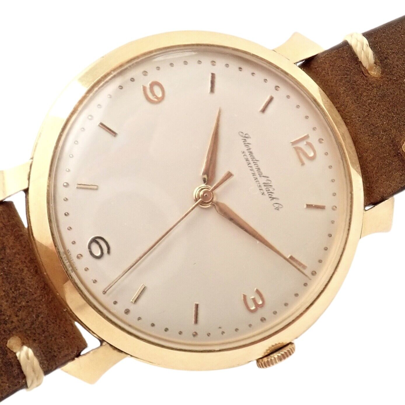 International Watch Co Jewelry & Watches:Watches, Parts & Accessories:Watches:Wristwatches Authentic! IWC Schaffhausen International Watch Co 18k Yellow Gold Manual Watch