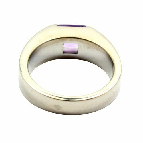 Cartier Jewelry & Watches:Fine Jewelry:Rings Authentic! Cartier 18k White Gold Tank Amethyst Ring 1999 Sz US 5.25 EU 50