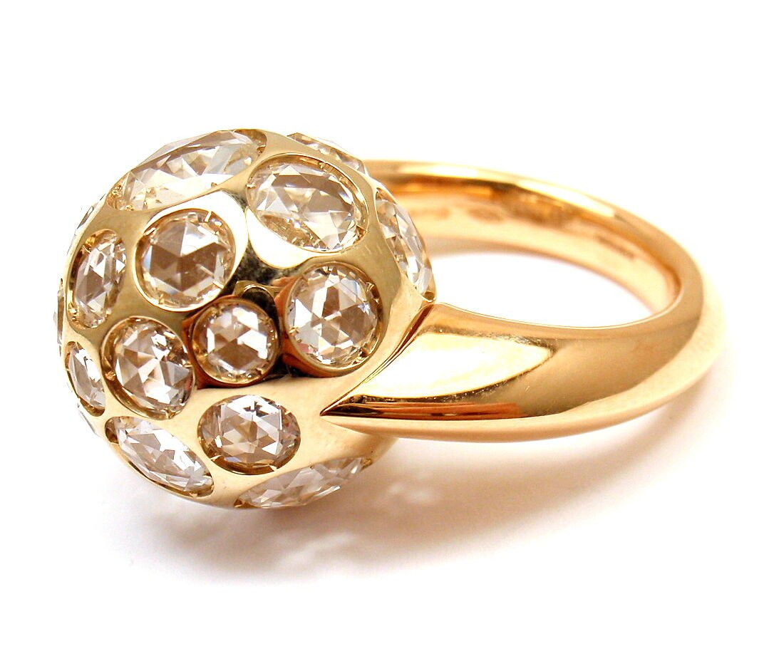 NEW! AUTHENTIC POMELLATO HAREM 18K YELLOW GOLD ROCK CRYSTAL RING sz 5 | Fortrove