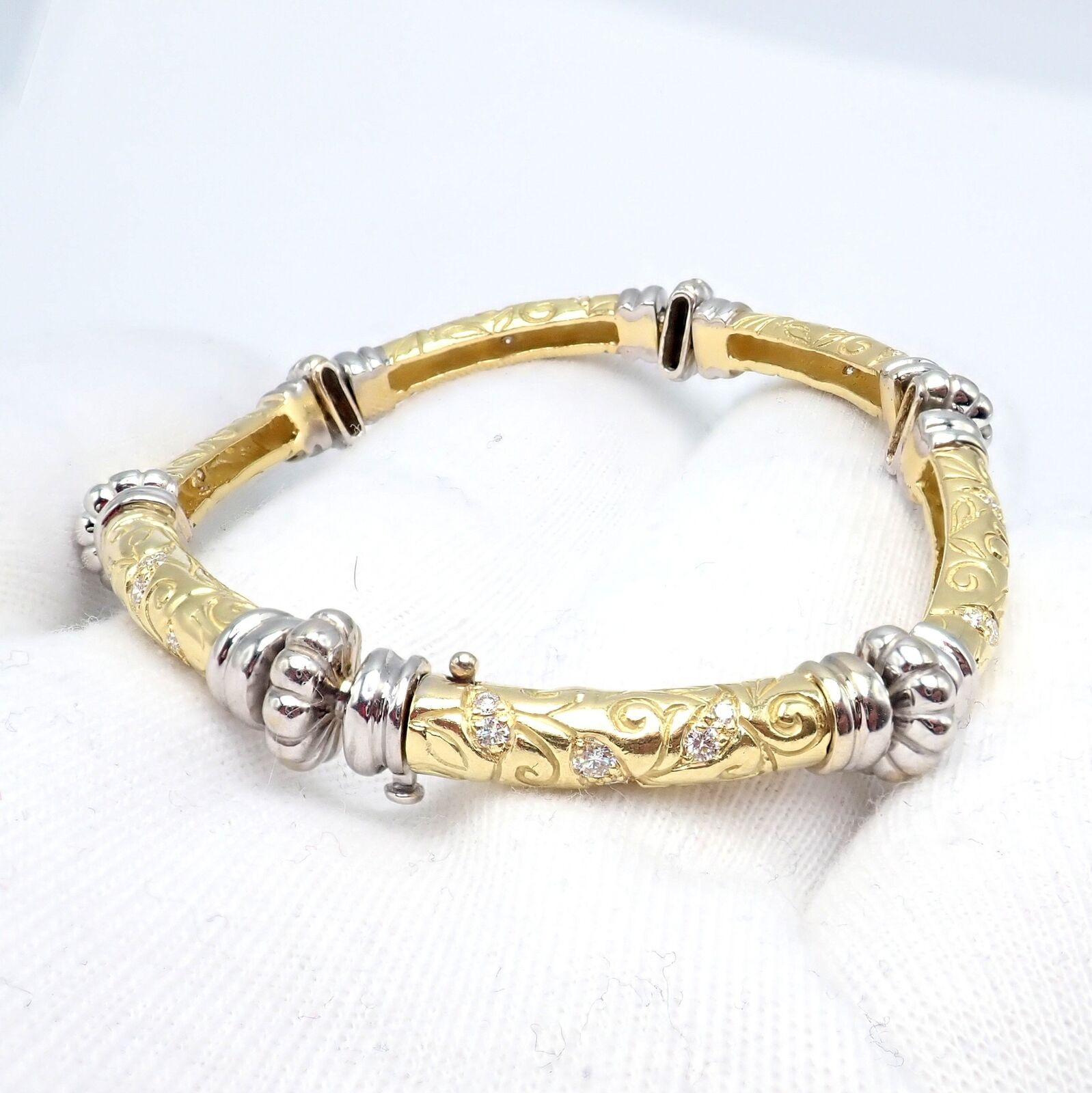 Vintage SeidenGang 18k Yellow + White Gold Diamond Laurel Collection Bracelet | Fortrove