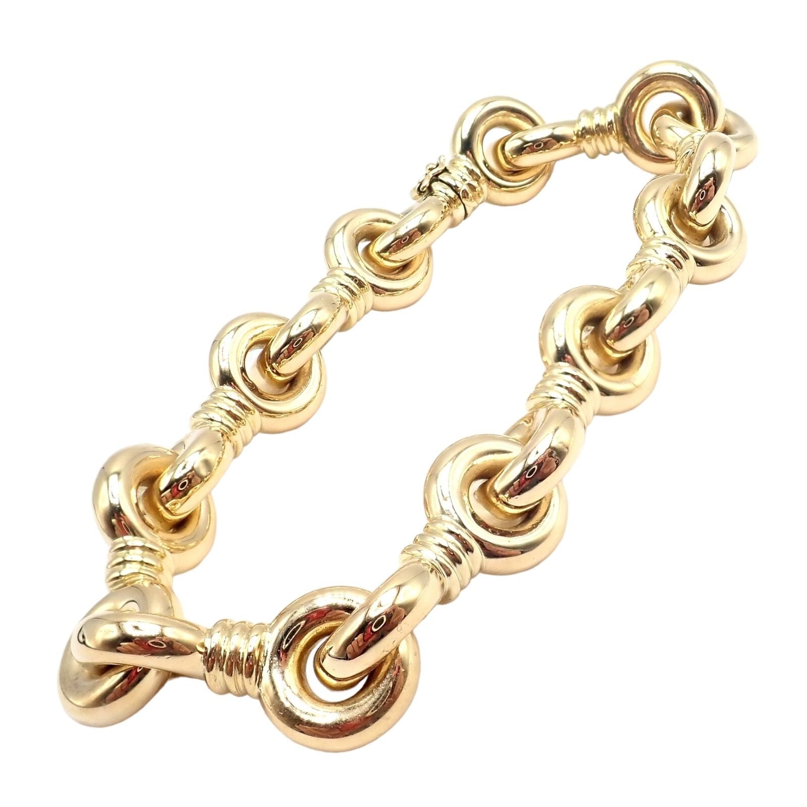 Vintage Estate Chunky 18k Yellow Gold Bracelet 8" 37g | Fortrove