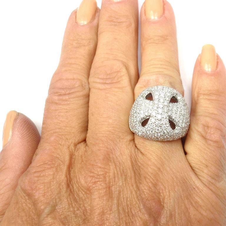 Damiani 18k White Gold Large 3.21ctw Diamond Gold Ring sz 7 | Fortrove