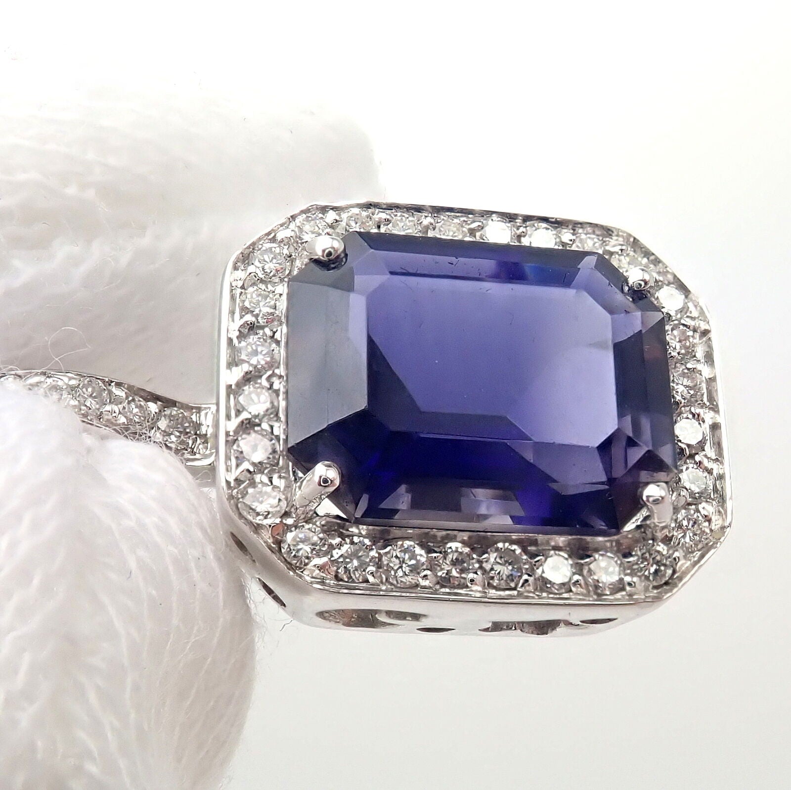 Authentic! Pasquale Bruni 18k White Gold Iolite Diamond Earrings | Fortrove