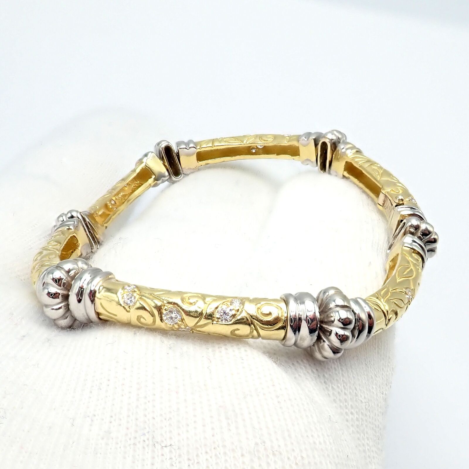 Vintage SeidenGang 18k Yellow + White Gold Diamond Laurel Collection Bracelet | Fortrove