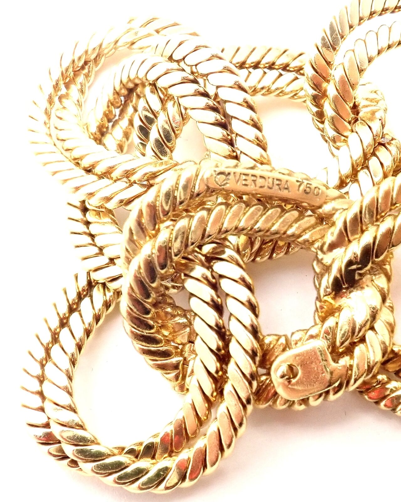 Verdura Jewelry & Watches:Fine Jewelry:Bracelets & Charms Rare! Authentic Verdura 18k Yellow Gold Rope Link Bracelet