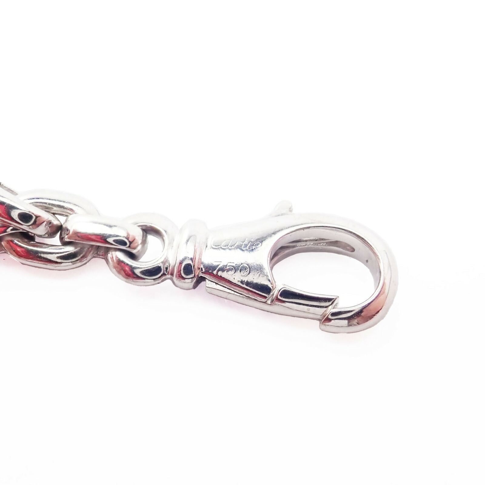 Authentic! Cartier 18k White Gold 3 Charm Bracelet with Diamond Cross Double C's | Fortrove