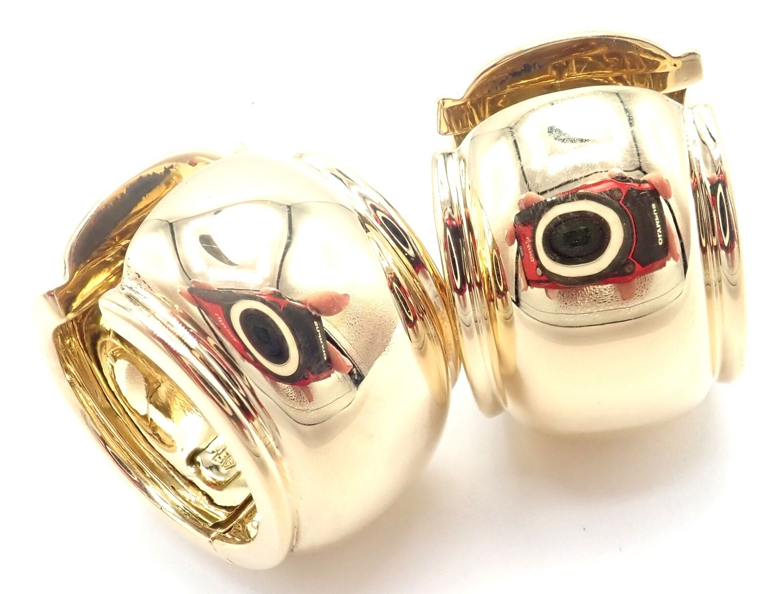 Rare! Authentic Vintage Tiffany & Co 18k Yellow Gold Wide Hoop Earrings | Fortrove