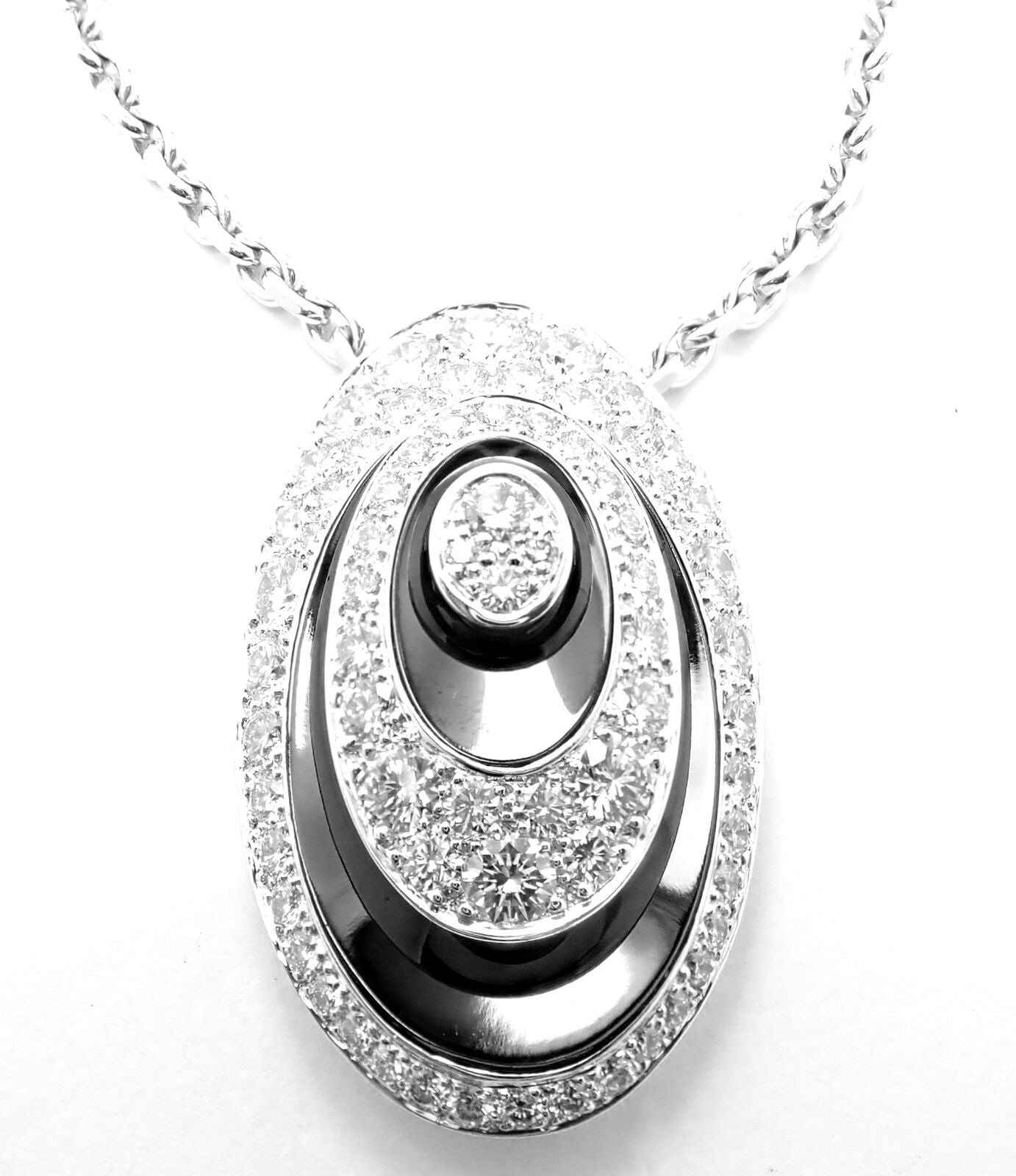 Rare! Authentic Cartier Hypnose 18k White Gold Diamond Silk Cord Chain Necklace | Fortrove