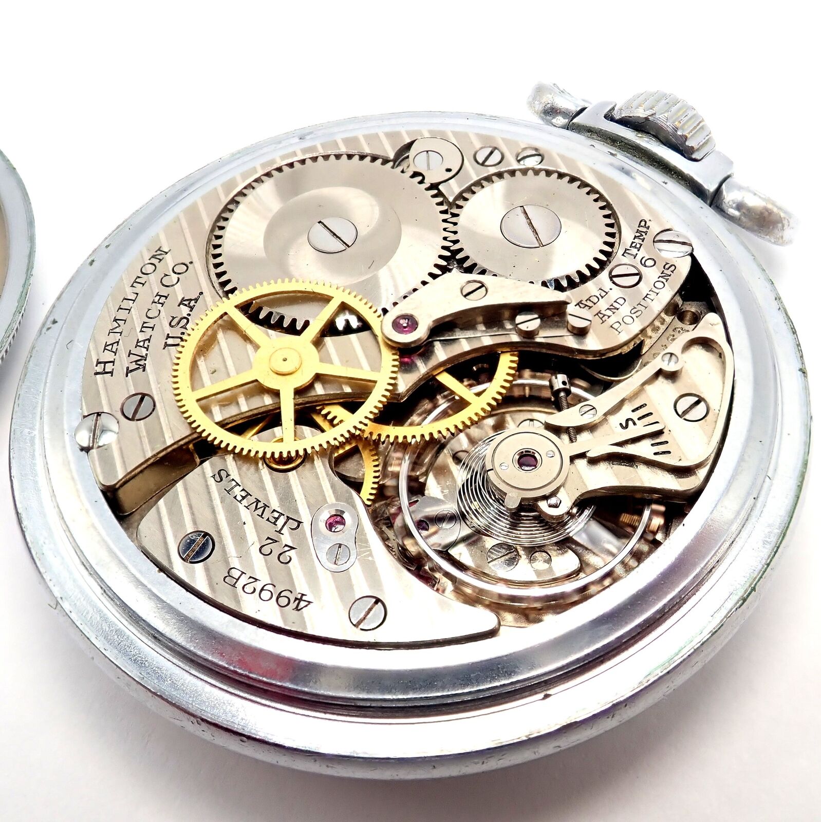 Hamilton GCT Pocket Watch 22 Jewels Dates To 1942 Keeps Exceptional Time 4992B | Fortrove