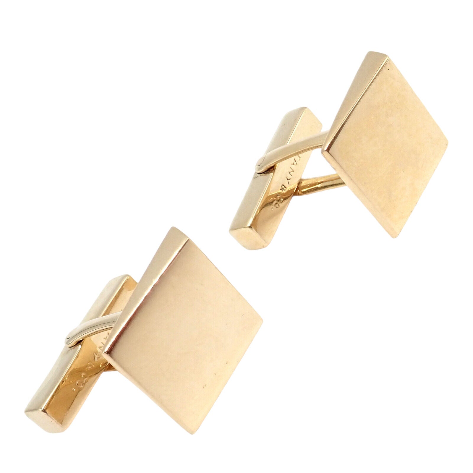 Tiffany & Co. Jewelry & Watches:Men's Jewelry:Cufflinks Vintage Authentic! Tiffany & Co 14k Yellow Gold Square Angled Cufflinks