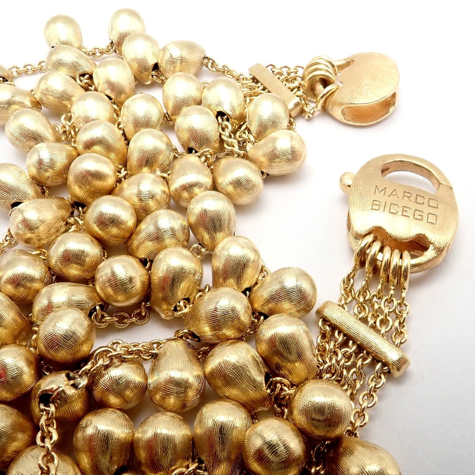 Authentic! Marco Bicego 18k Yellow Gold Five 5 Stand Acapulco Bead Bracelet | Fortrove