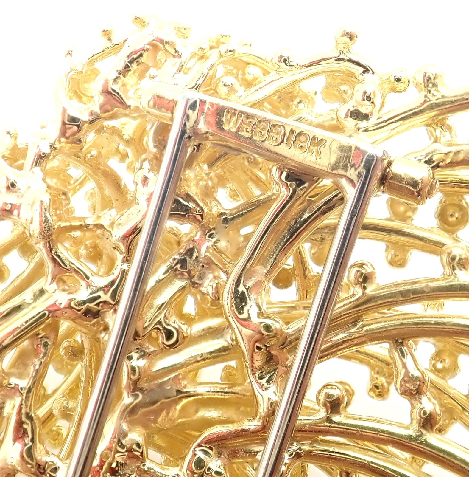 Rare! Authentic David Webb 18k Yellow Gold Large Brooch Pin | Fortrove