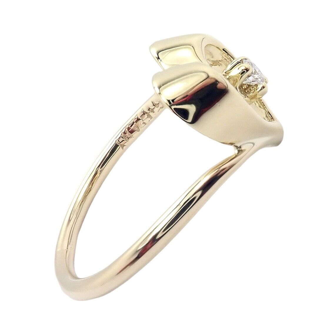 Authentic! Vintage Tiffany & Co 18k Yellow Gold Diamond Heart Ring | Fortrove