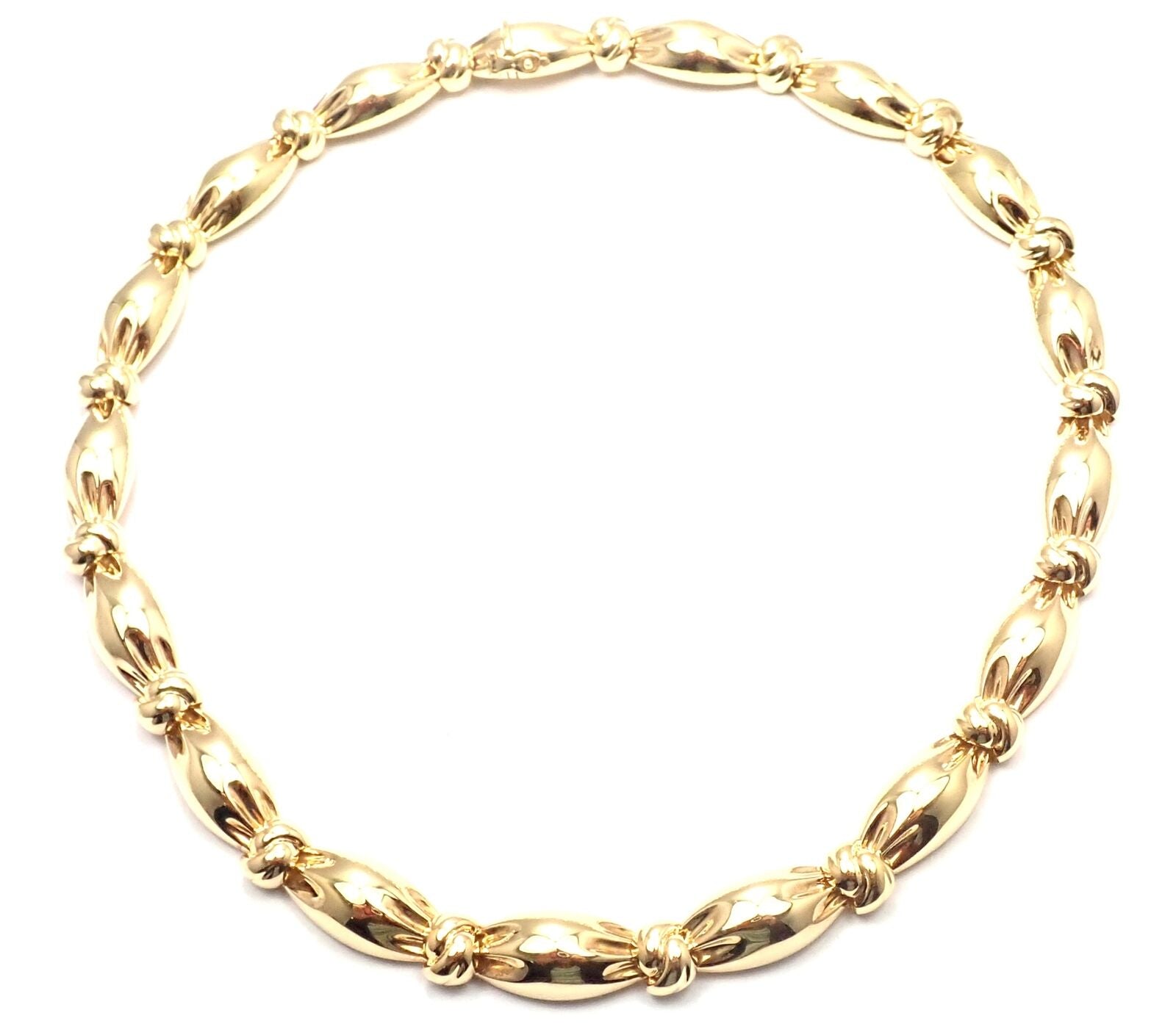 Rare! Authentic Van Cleef & Arpels 18k Yellow Gold Knotted Link Necklace | Fortrove
