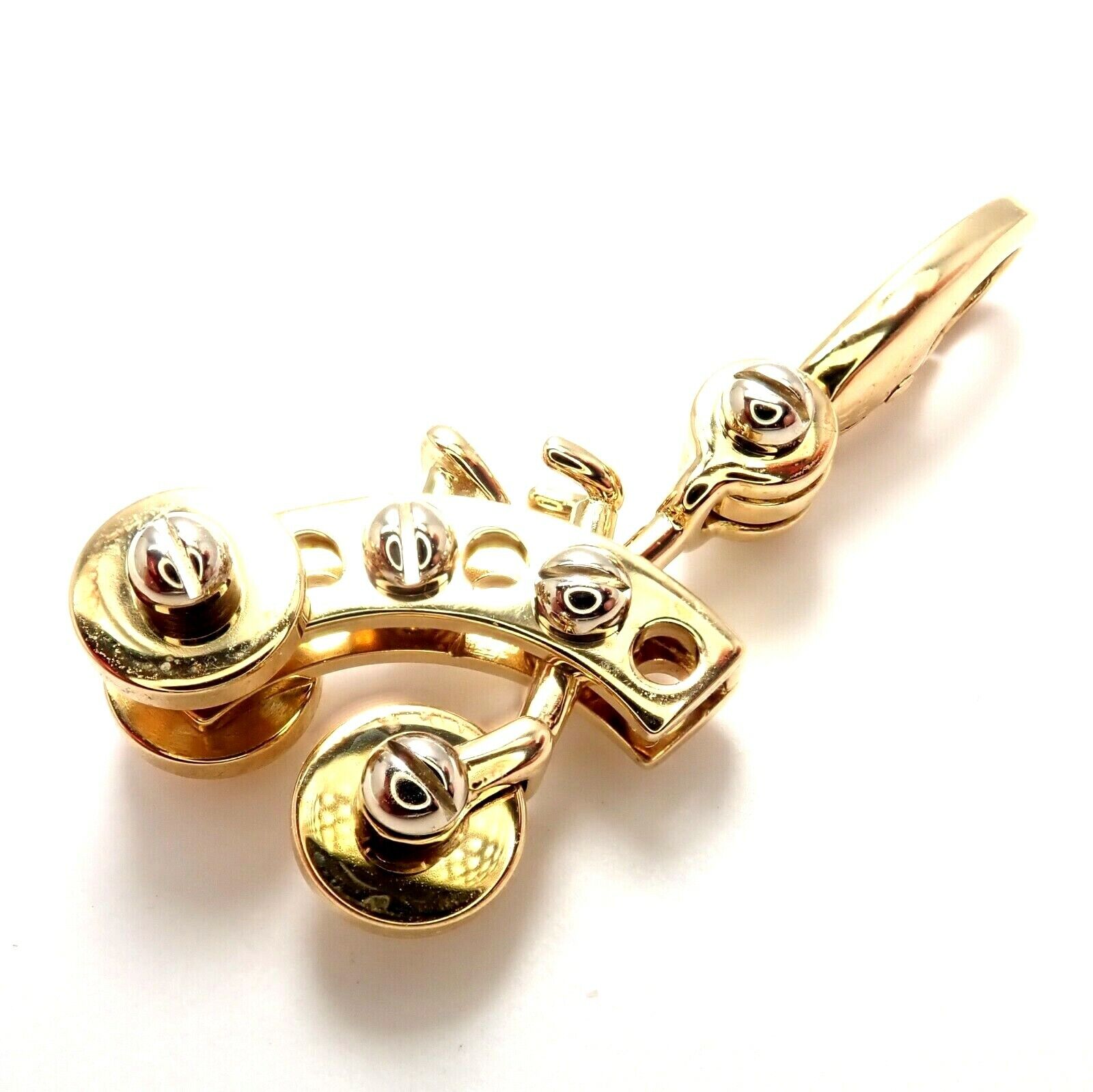 Authentic! Vintage Cartier 18k Yellow Gold Tricycle Bicycle Charm Pendant 2000 | Fortrove