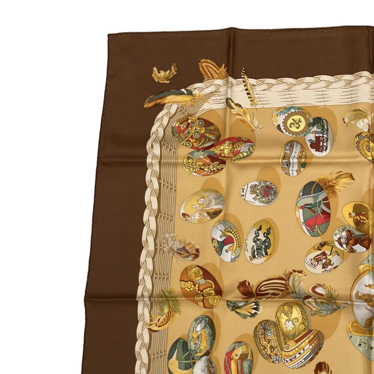 Authentic RARE! Hermes Eggs Latham Des œufs Vintage 90cm Silk Scarf | Fortrove