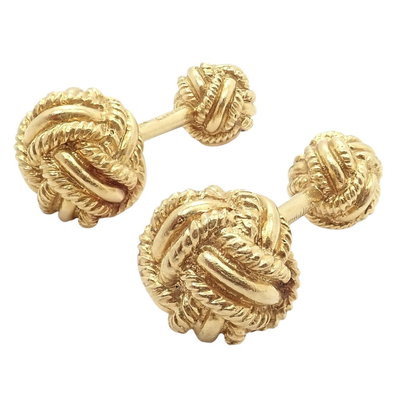 Rare! Vintage Tiffany & Co. 18k Yellow Gold Schlumberger Rope Knot Cufflinks | Fortrove