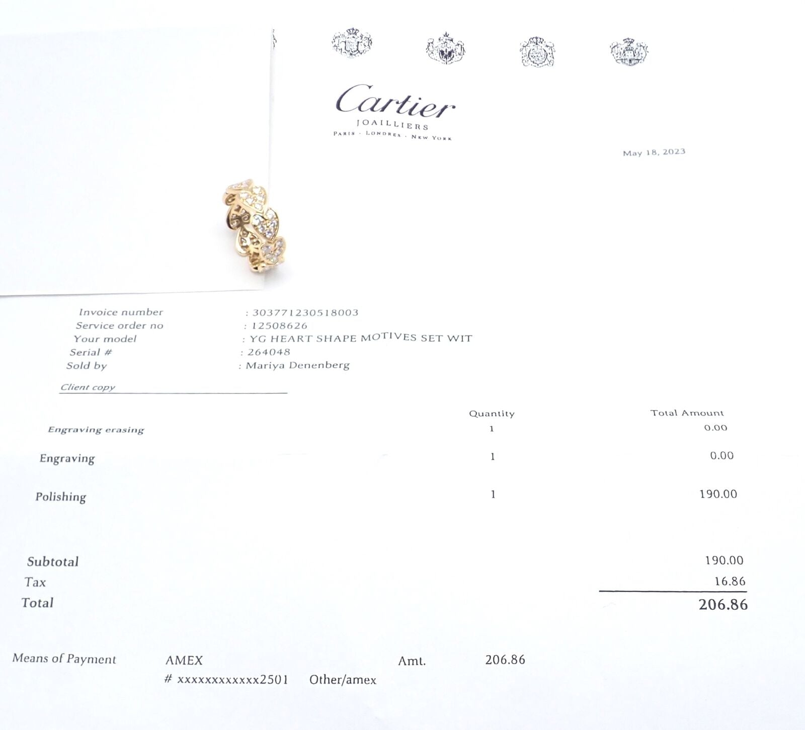 Authentic! Cartier 18k Yellow Gold Diamond Heart Eternity Band Ring Size 7.25 | Fortrove