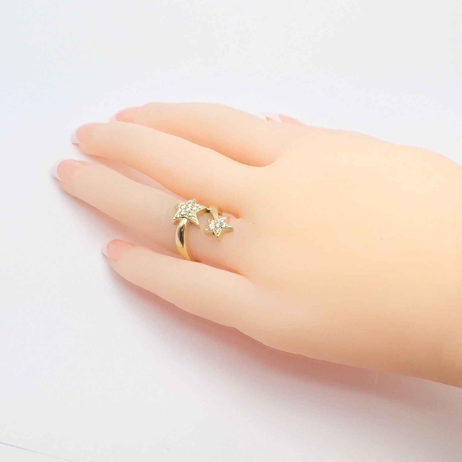 Chanel Comete 18k Yellow Gold Diamond Cocktail Stars Ring sz 6.5 | Fortrove