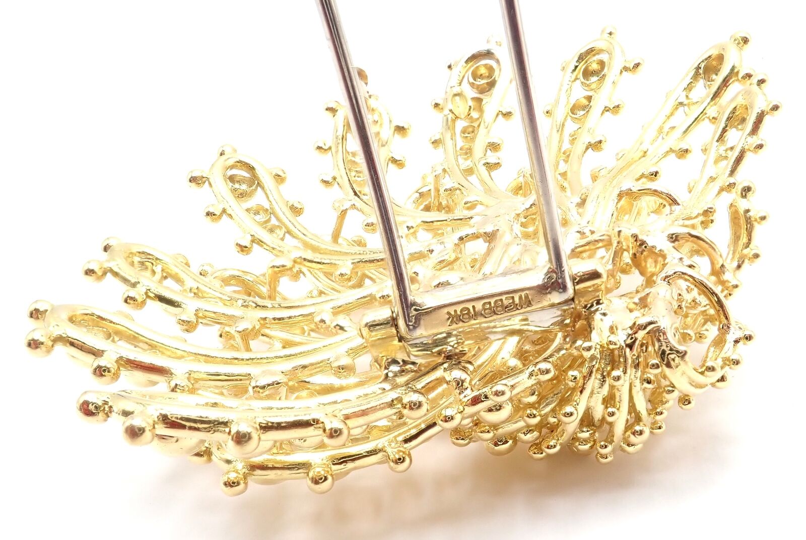 Rare! Authentic David Webb 18k Yellow Gold Large Brooch Pin | Fortrove