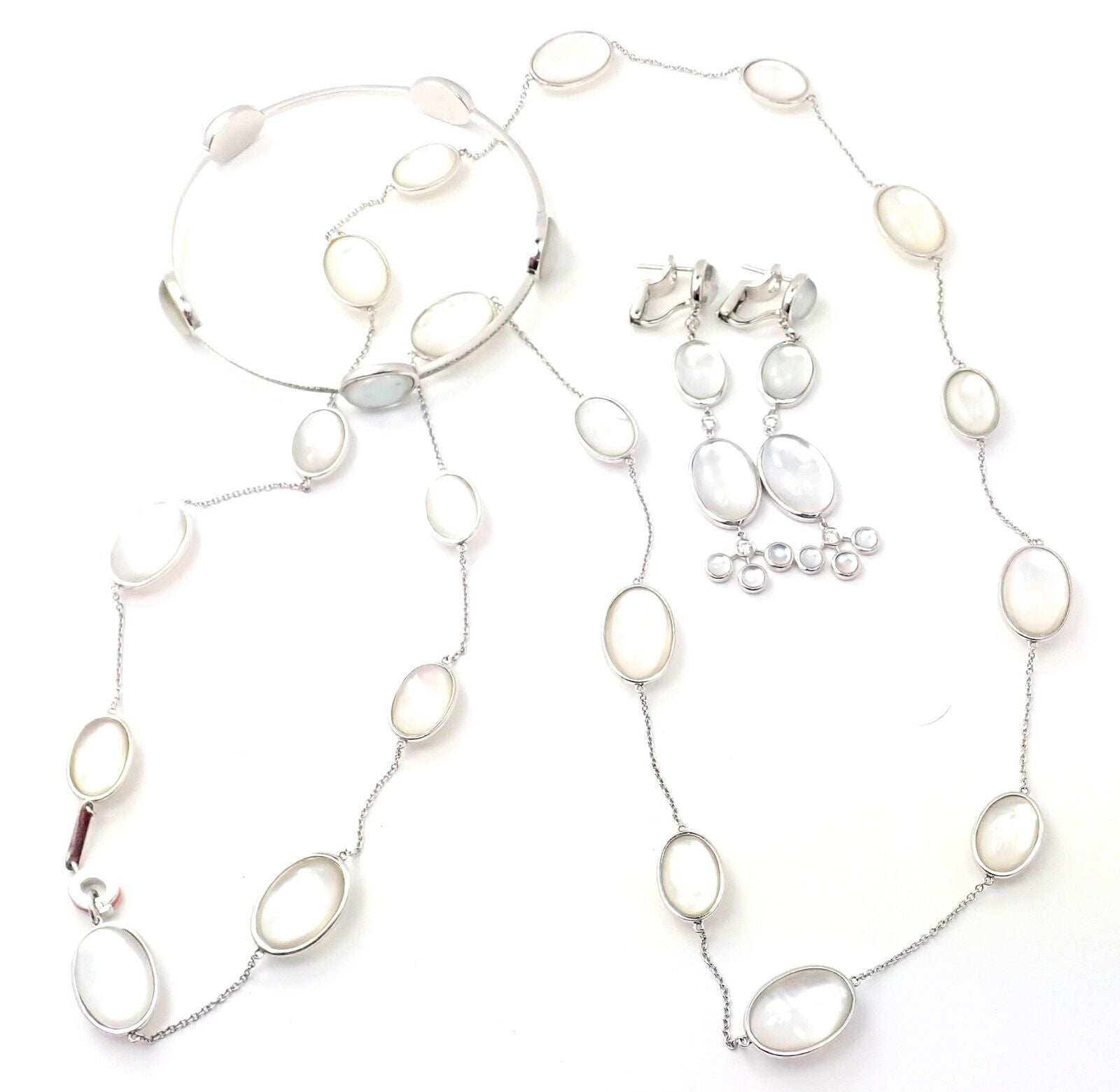 Ivanka Trump Bubble 18k Gold Diamond Crystal MOP Set Necklace Bracelet Earrings | Fortrove