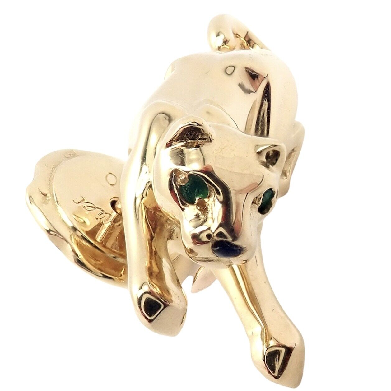 Authentic! Cartier Panther Panthere 18k Yellow Gold Tie Lapel Pin | Fortrove