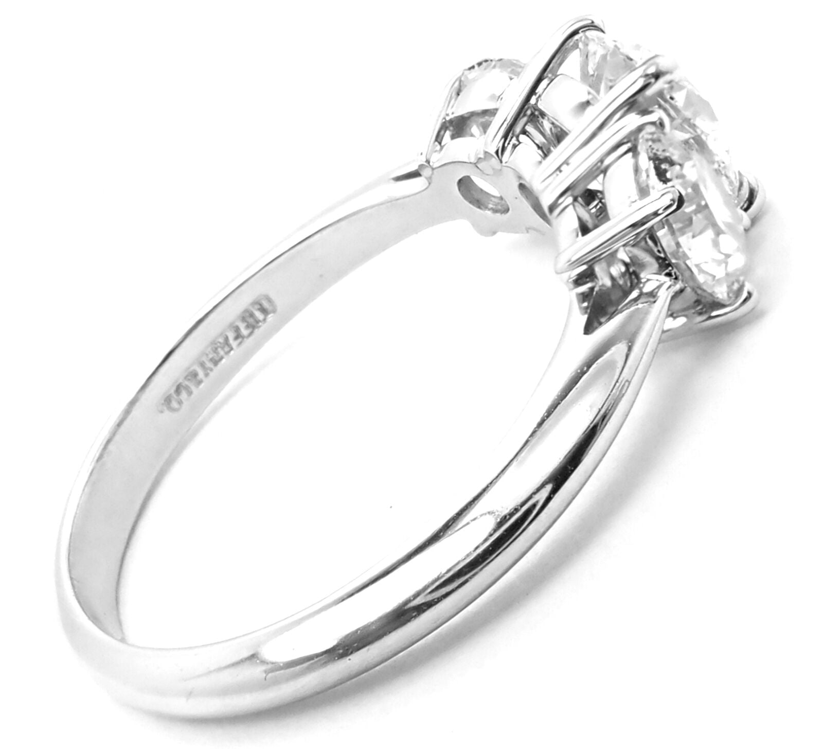 Tiffany & Co. Jewelry & Watches:Fine Jewelry:Rings Authentic! Tiffany & Co Platinum 2.07ct Three Stone Diamond Band Ring GIA