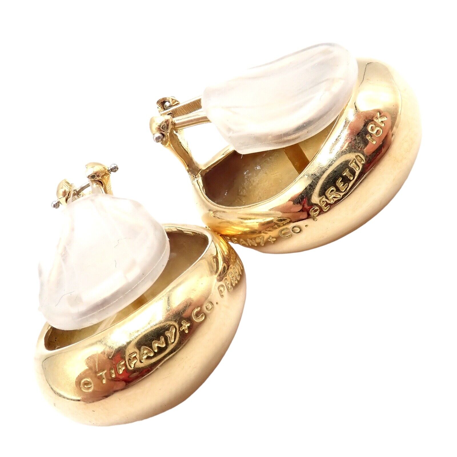 Authentic Tiffany & Co Peretti 18k Yellow Gold Extra Large Thumbprint Earrings | Fortrove